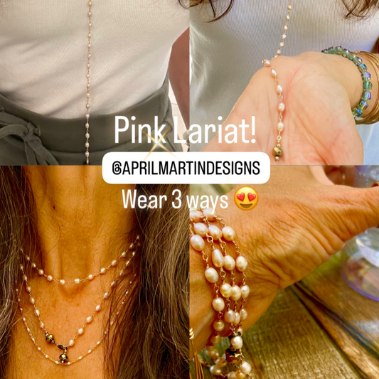Pink pearl convertible necklace