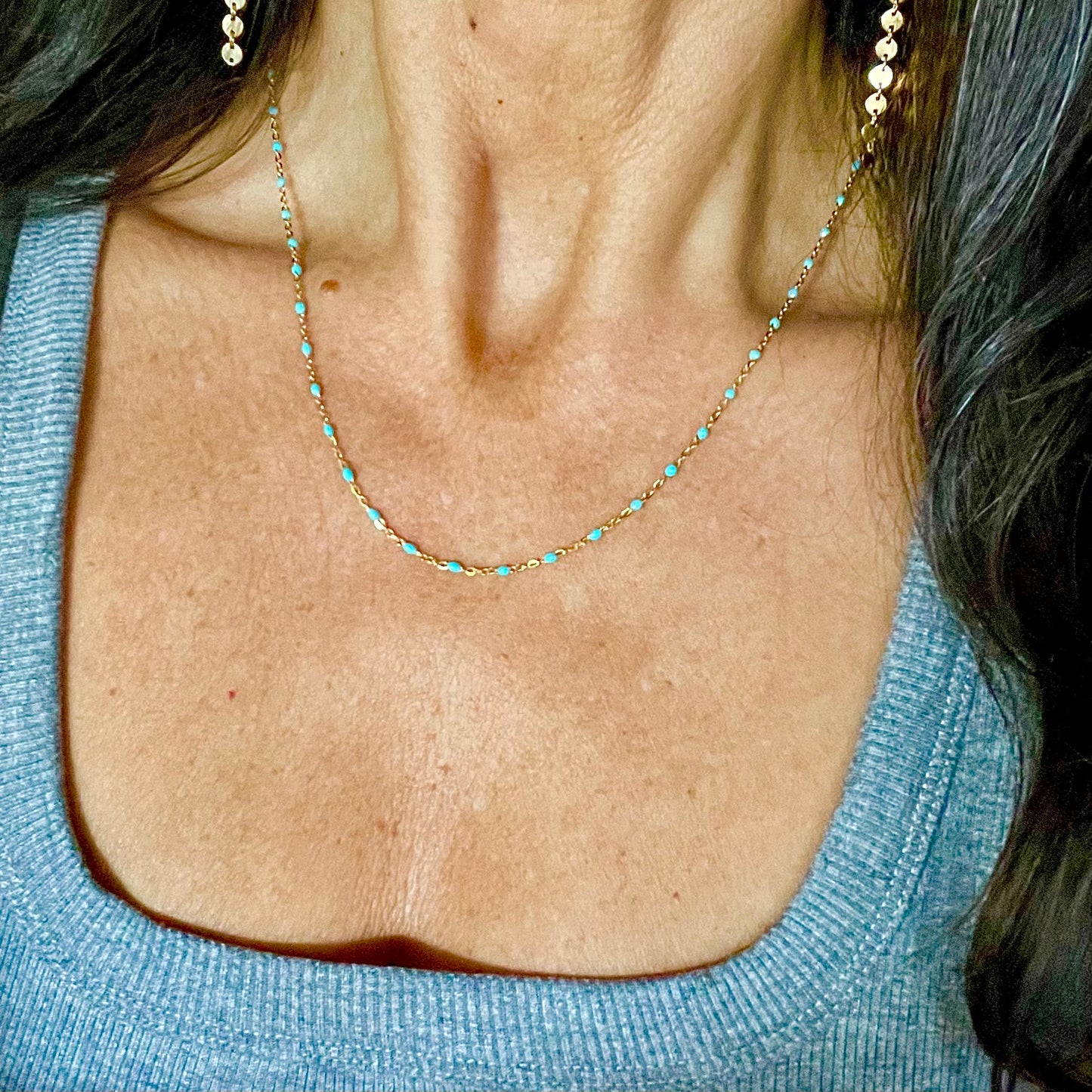 Turquoise and Enamel Chain
