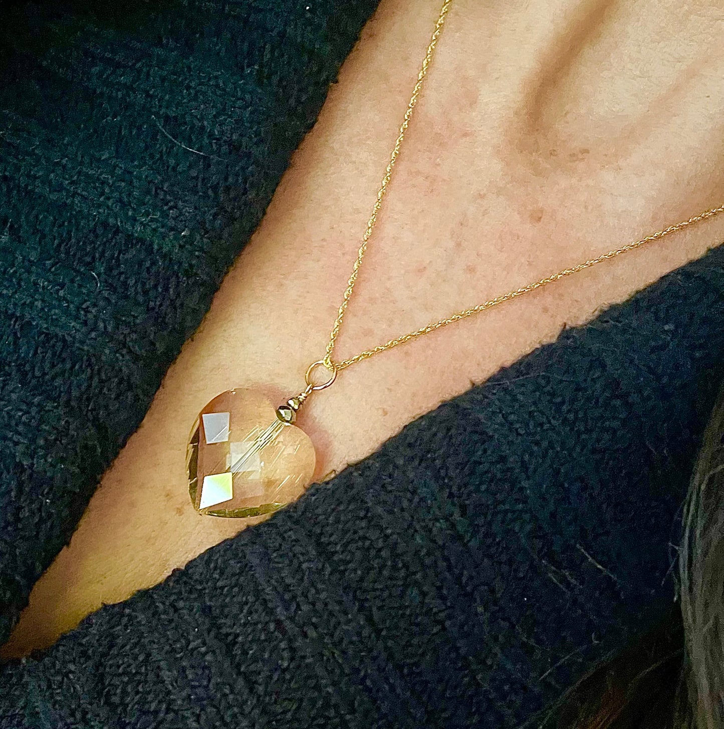 Champagne Swarvoski Heart