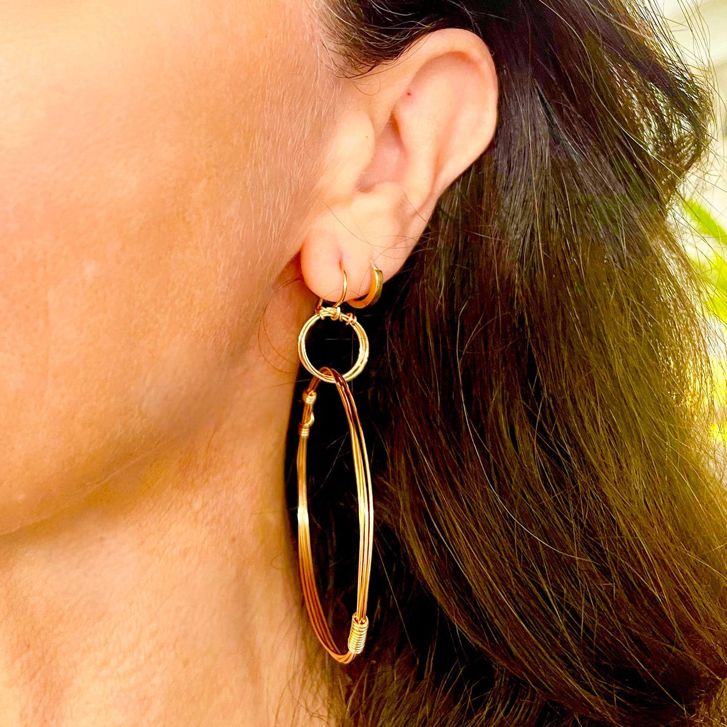 Bronze Double Hoop Earring
