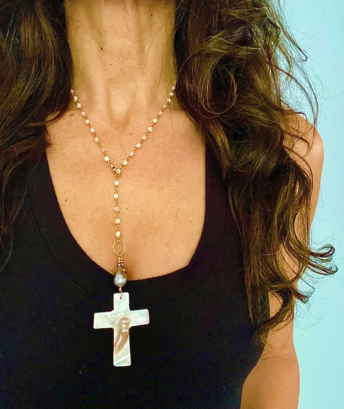One of a Kind Blister Pearl cross