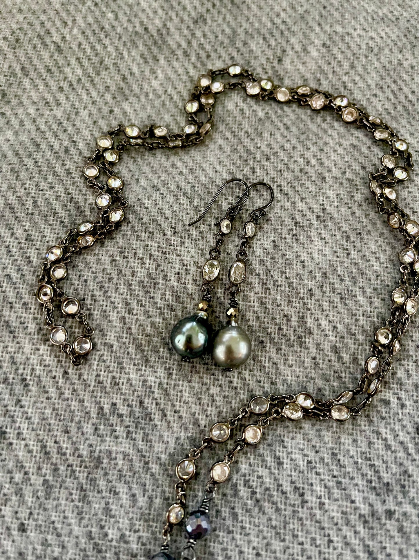 Zircon and Tahitian Pearl Necklace