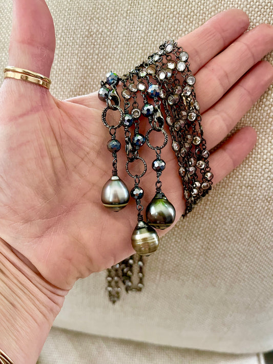 Zircon and Tahitian Pearl Necklace