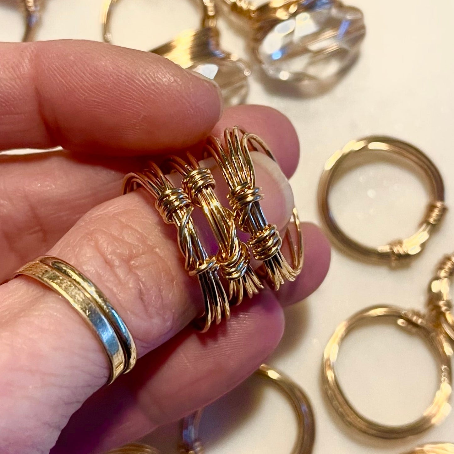 Quartz & Bronze Ring ✨