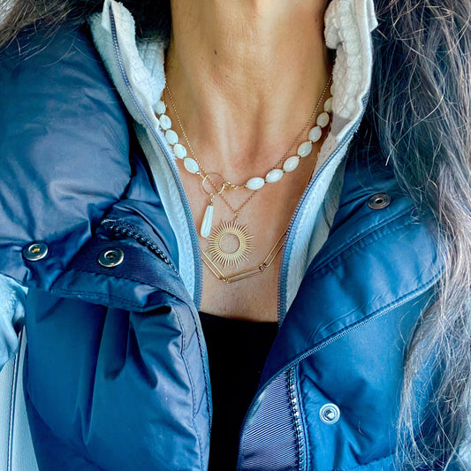 Mother of Pearl and Pyrite Collar