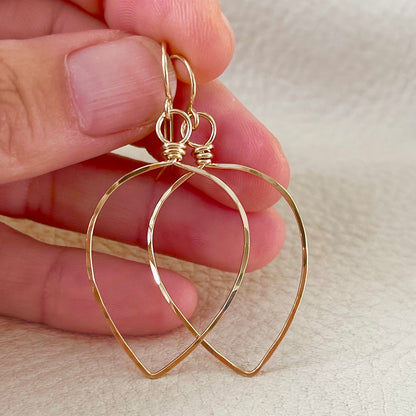 Hammered Metal Leaf Earring