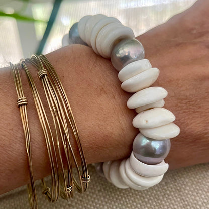 White Puka & Grey South Sea Pearls