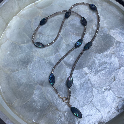 Opera length Swarovski & Abalone Necklace