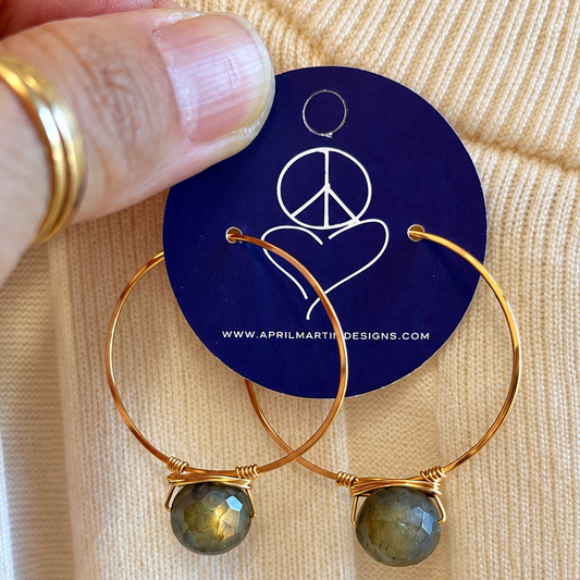 Labradorite Endless Hoops