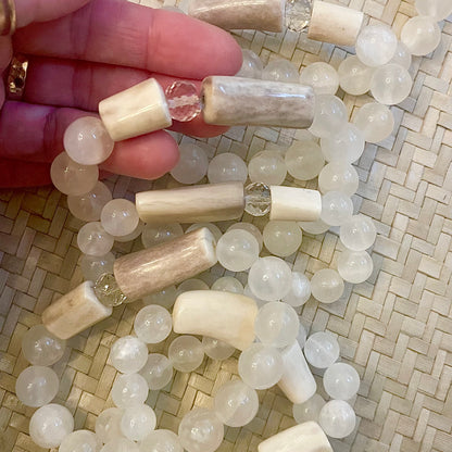 Moonstone and antler shed Cuff