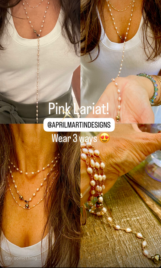 Pink pearl convertible necklace