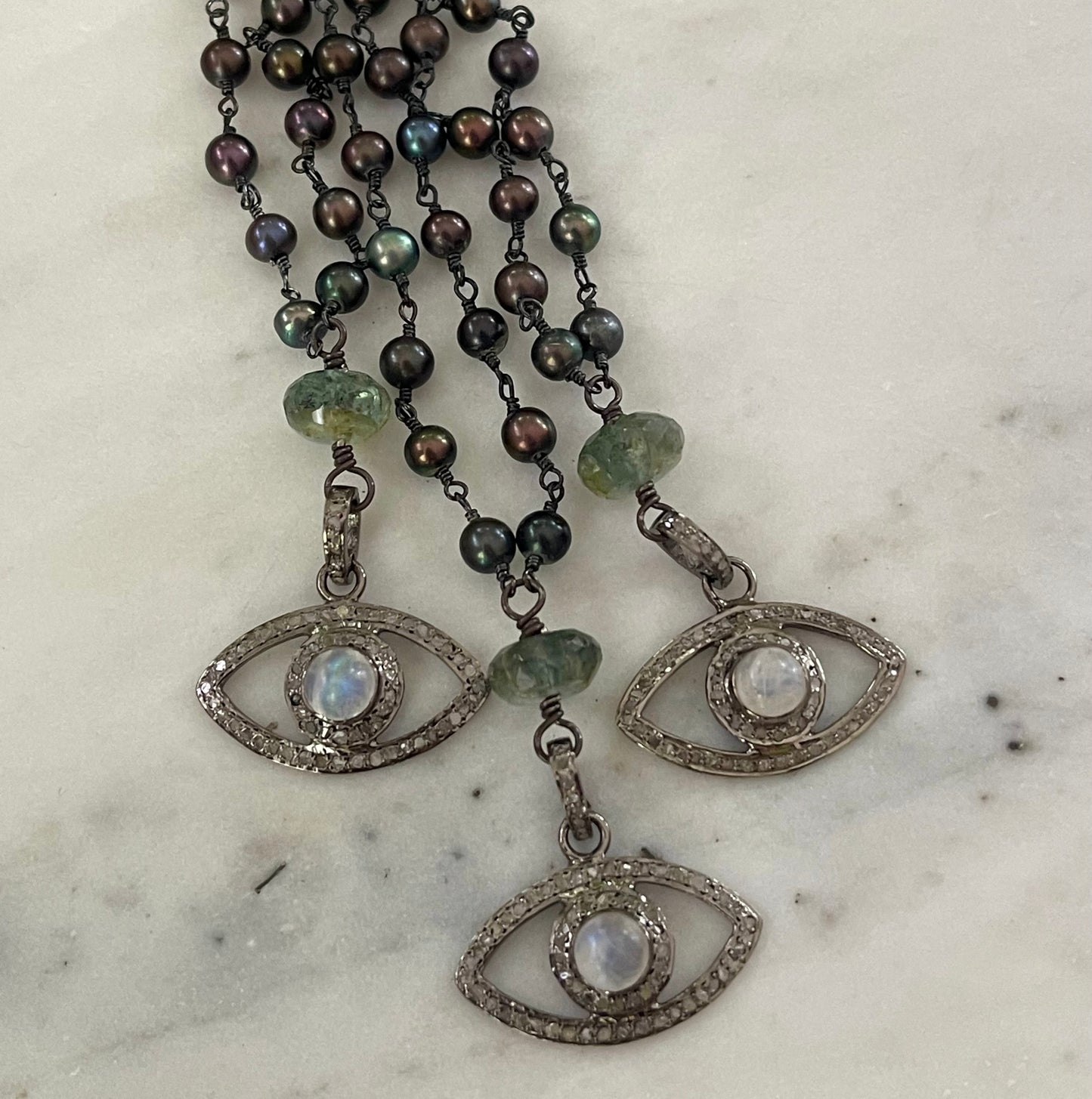 Pave Diamond Evil Eye Icon Pendant