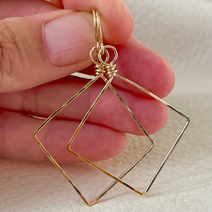 Hammered Metal Diamond Earring