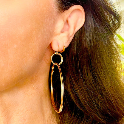 Bronze Double Hoop Earring
