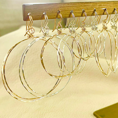 Hammered Metal Hoop Earring