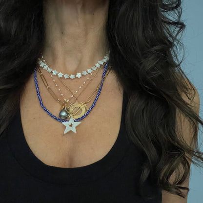 Mother of Pearl STAR and Pyrite Collar