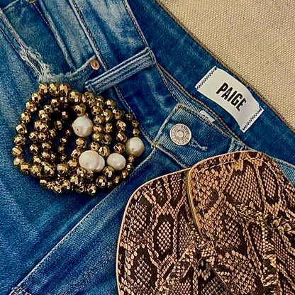 Pyrite and South Sea Pearl Bracelet