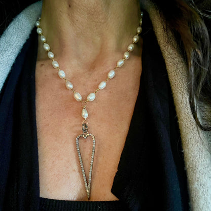 Pave Diamond Heart Icon Pendant