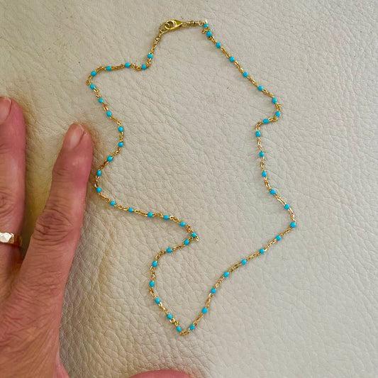 Turquoise and Enamel Chain