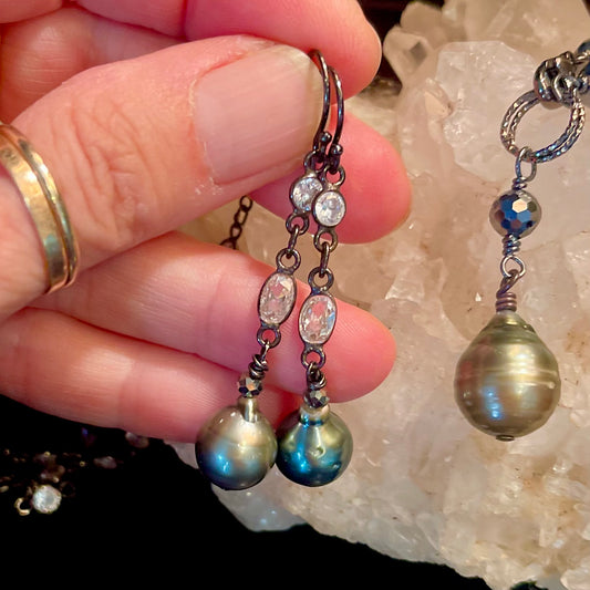 Tahitian Zircon earring