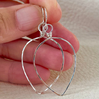 Hammered Metal Leaf Earring