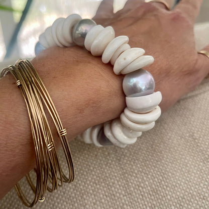 White Puka & Grey South Sea Pearls