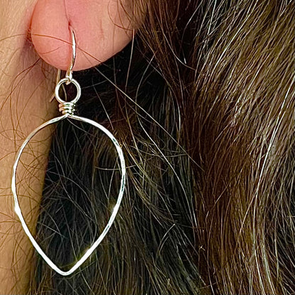 Hammered Metal Leaf Earring