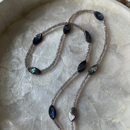 Opera length Swarovski & Abalone Necklace