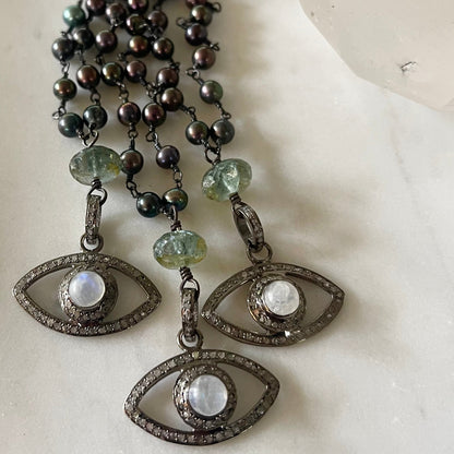 Pave Diamond Evil Eye Icon Pendant