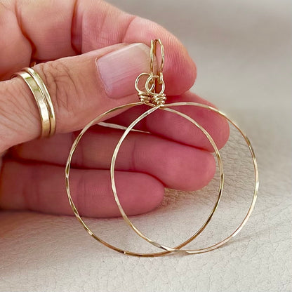 Hammered Metal Hoop Earring