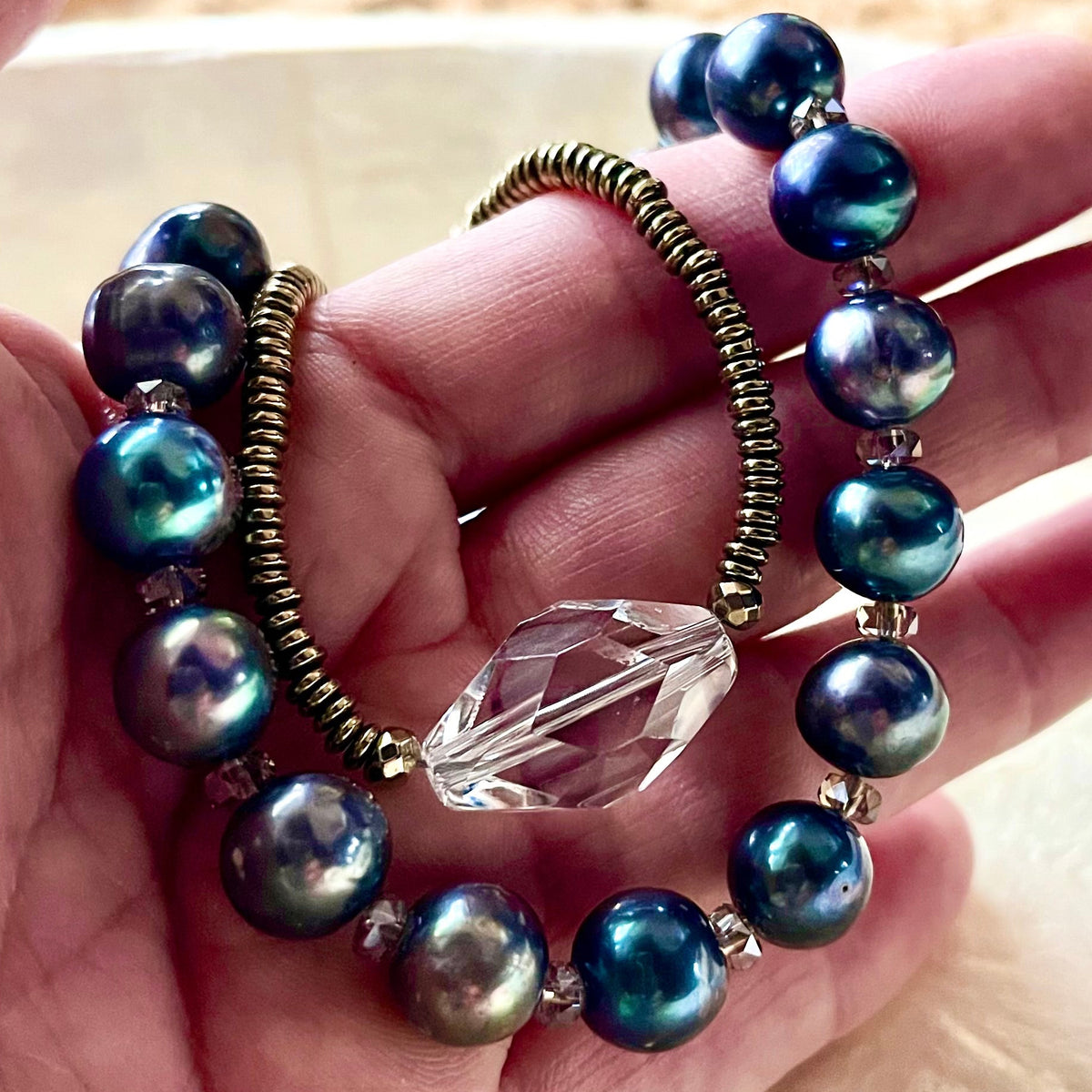Peacock & Swarovski Necklace