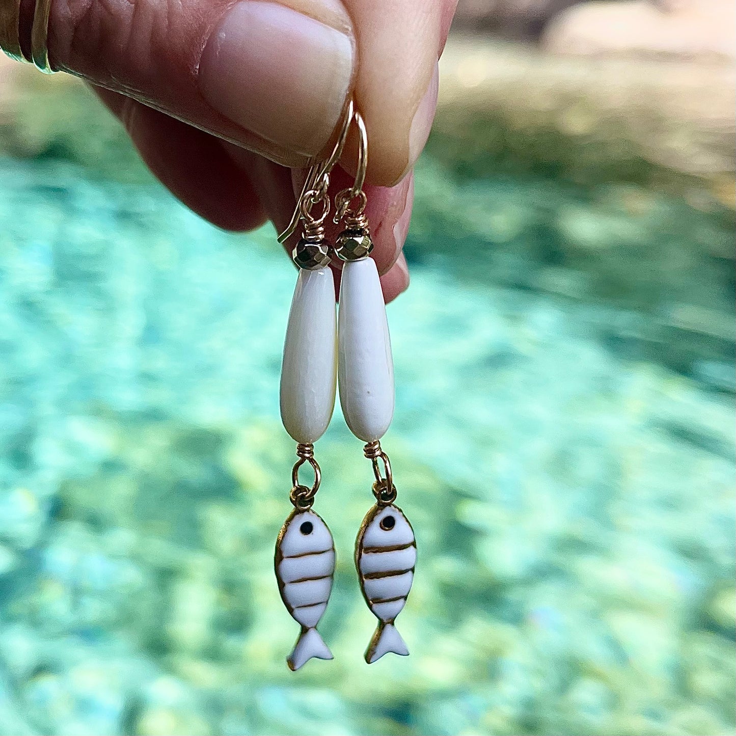 Enamel & Mother of Pearl Fish