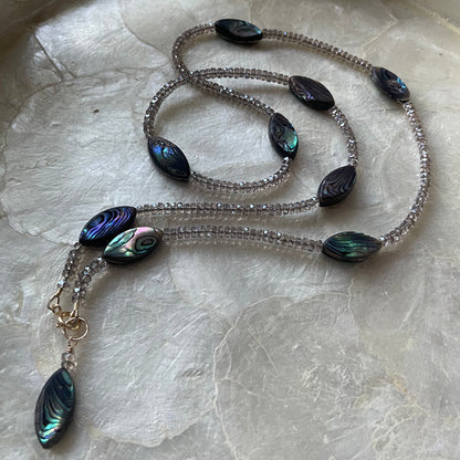Opera length Swarovski & Abalone Necklace