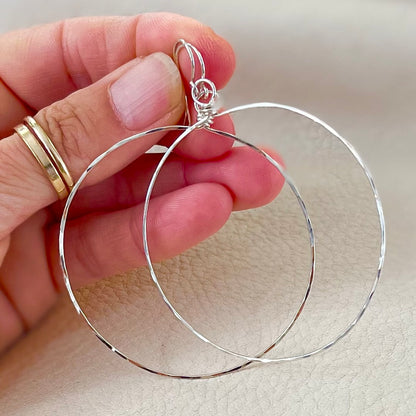 Hammered Metal Hoop Earring
