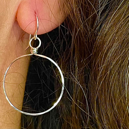 Hammered Metal Hoop Earring