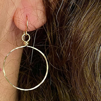 Hammered Metal Hoop Earring