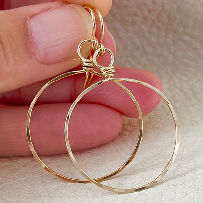 Hammered Metal Hoop Earring