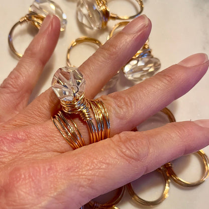 Quartz & Bronze Ring ✨