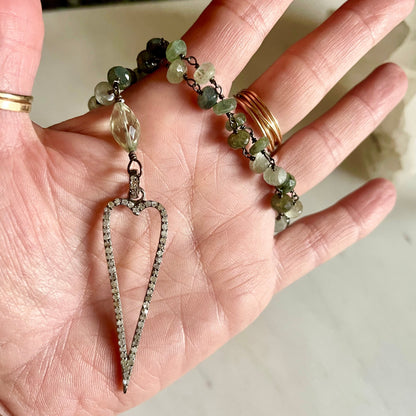 Pave Diamond Heart Icon Pendant