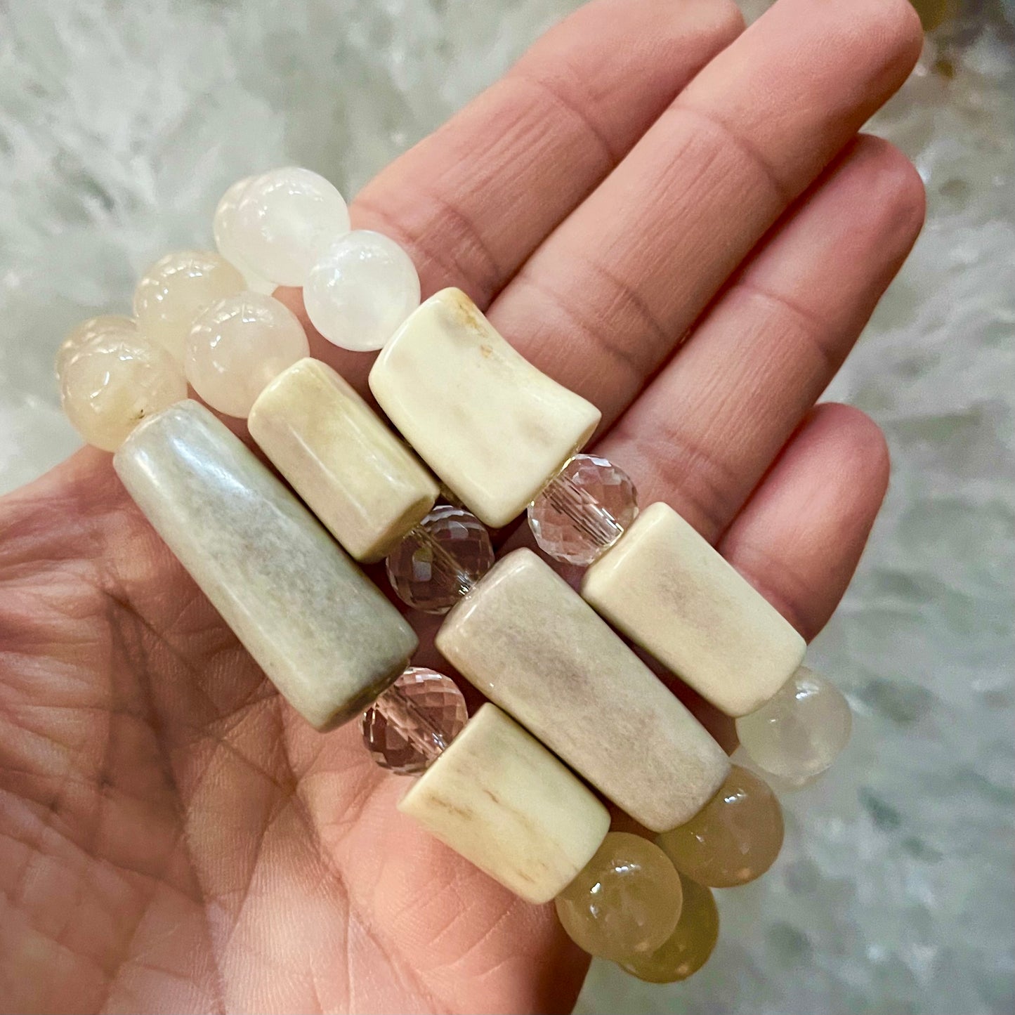 Moonstone and antler shed Cuff