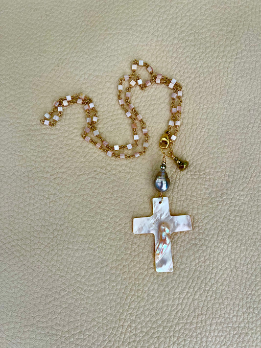 One of a Kind Blister Pearl cross