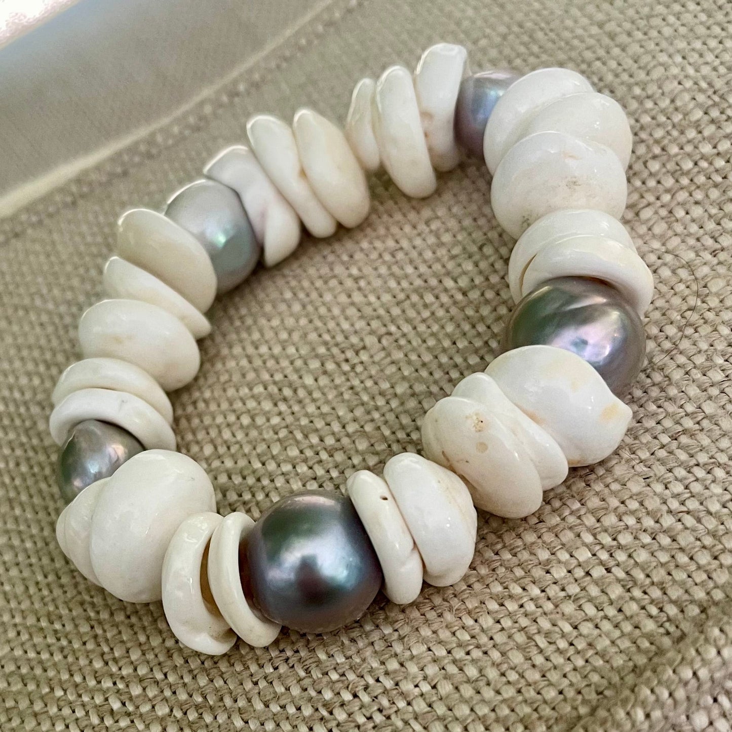 White Puka & Grey South Sea Pearls