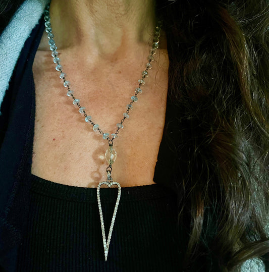 Pave Diamond Heart Icon Pendant