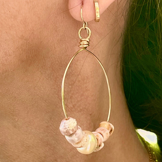 Pink Puka Shell Hoops
