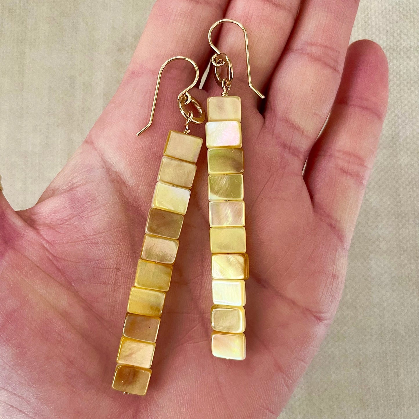 Mother of Pearl Stick Earrings