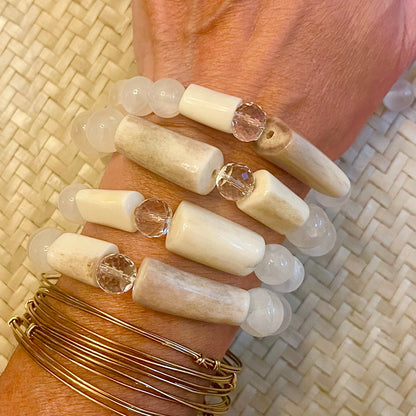 Moonstone and antler shed Cuff