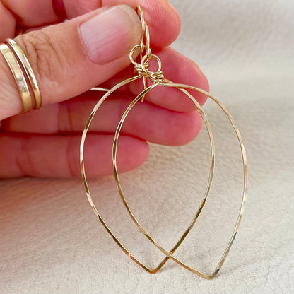 Hammered Metal Leaf Earring
