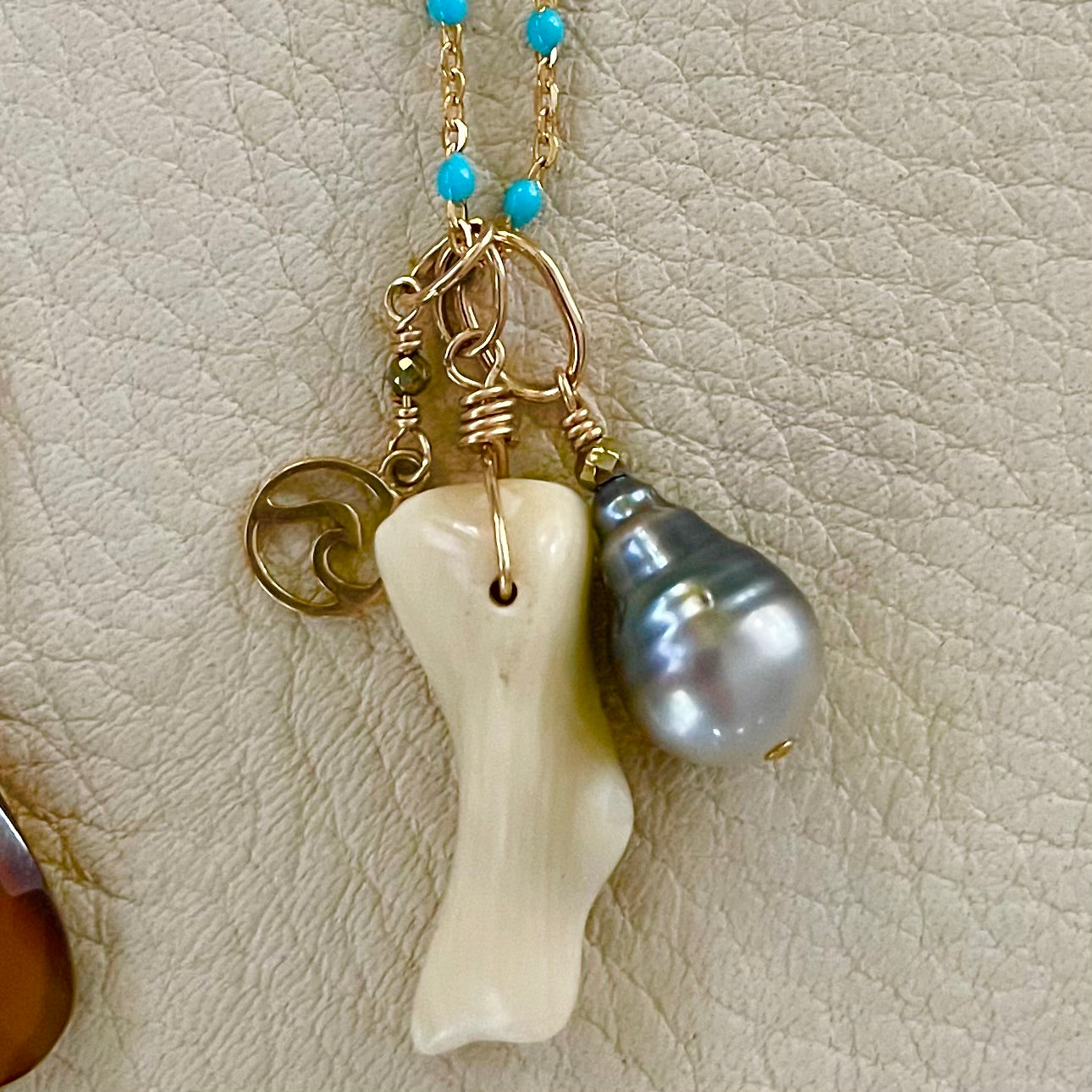 Turquoise and Enamel Chain