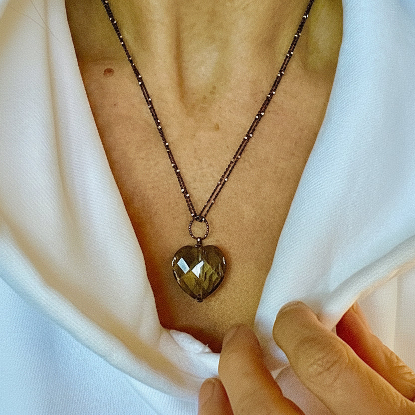 Graphite Swarvoski Heart