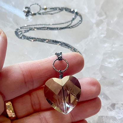 Graphite Swarvoski Heart